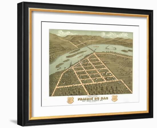 Prairie du Sac, Wisconsin - Panoramic Map-Lantern Press-Framed Art Print