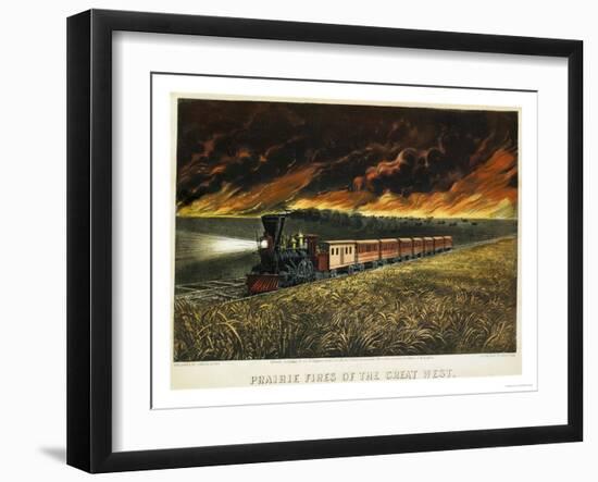 Prairie Fires of the Great West-Currier & Ives-Framed Giclee Print