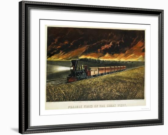 Prairie Fires of the Great West-Currier & Ives-Framed Giclee Print