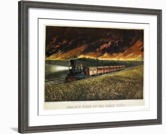 Prairie Fires of the Great West-Currier & Ives-Framed Giclee Print