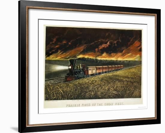 Prairie Fires of the Great West-Currier & Ives-Framed Giclee Print