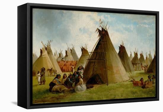 Prairie Indian Encampment, C.1870 (Oil on Canvas)-John Mix Stanley-Framed Premier Image Canvas