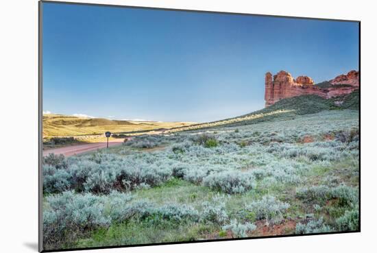 Prairie, Shrubland and Sandstone Rock Formation in Northern Colorado near Wyoming Border - Sand Cre-PixelsAway-Mounted Photographic Print