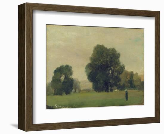 Prairies De La Roche-Guyon, 1859-Camille Pissarro-Framed Giclee Print