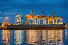 Stack of Cargo Containers at the Docks-Prasit Rodphan-Photographic Print