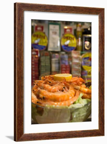 Prawns in a Traditional Tapas Bar in Madrid, Spain, Europe-Martin Child-Framed Photographic Print