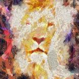 Abstract Lion Collage Painting-prawny-Art Print