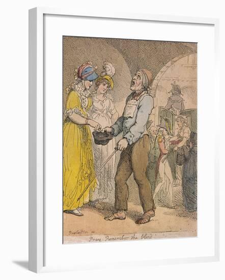 Pray Remember the Blind'; Scene under Covent Garden Piazza, Cries of London, 1811-Thomas Rowlandson-Framed Giclee Print