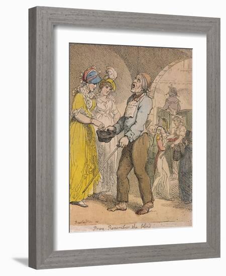 Pray Remember the Blind'; Scene under Covent Garden Piazza, Cries of London, 1811-Thomas Rowlandson-Framed Giclee Print