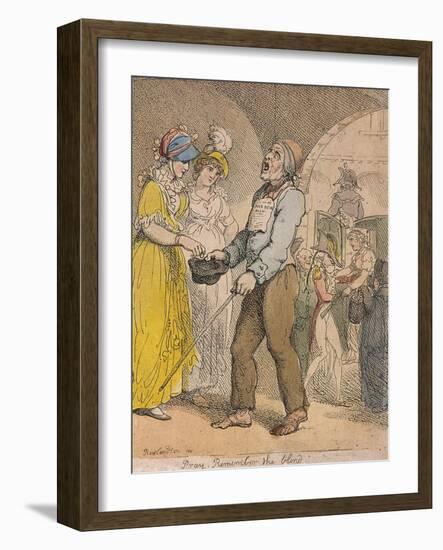 Pray Remember the Blind'; Scene under Covent Garden Piazza, Cries of London, 1811-Thomas Rowlandson-Framed Giclee Print