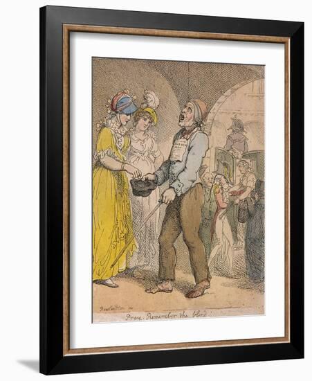 Pray Remember the Blind'; Scene under Covent Garden Piazza, Cries of London, 1811-Thomas Rowlandson-Framed Giclee Print