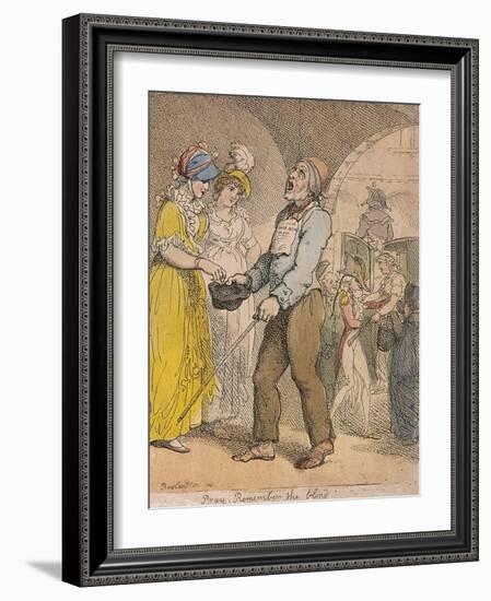 Pray Remember the Blind'; Scene under Covent Garden Piazza, Cries of London, 1811-Thomas Rowlandson-Framed Giclee Print