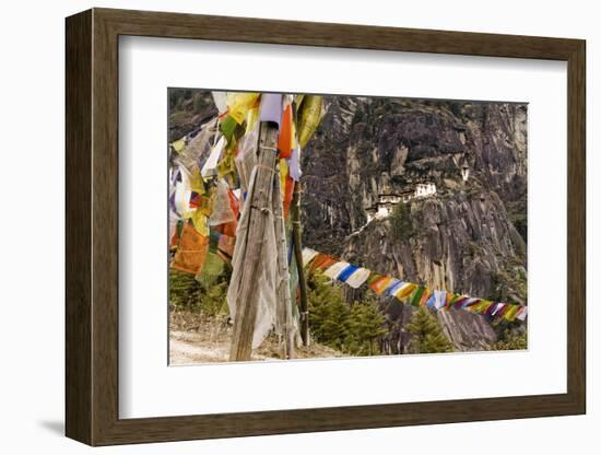 Prayer Flags Along Trail to Takshang Monastery (Tiger's Nest), Bhutan-Howie Garber-Framed Photographic Print