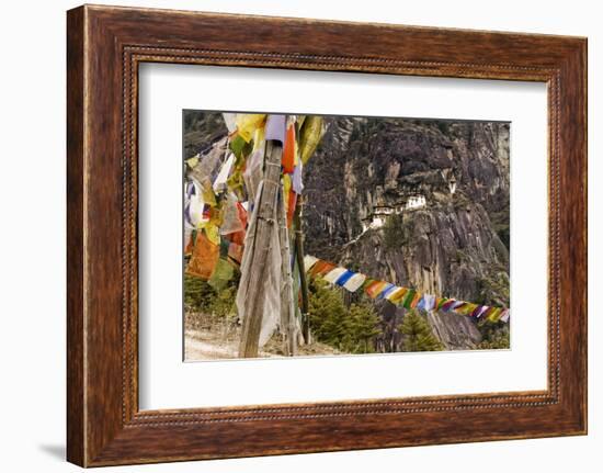 Prayer Flags Along Trail to Takshang Monastery (Tiger's Nest), Bhutan-Howie Garber-Framed Photographic Print