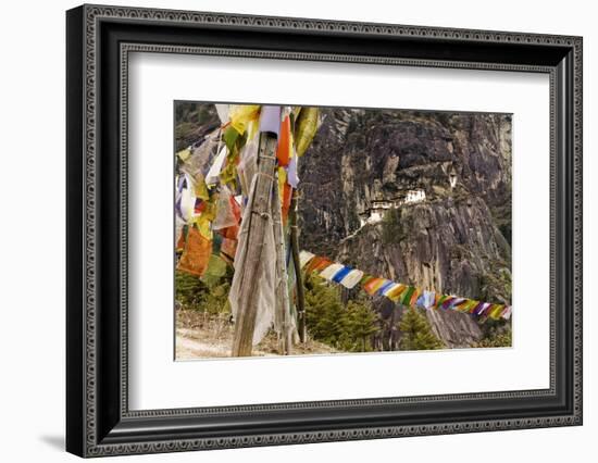 Prayer Flags Along Trail to Takshang Monastery (Tiger's Nest), Bhutan-Howie Garber-Framed Photographic Print