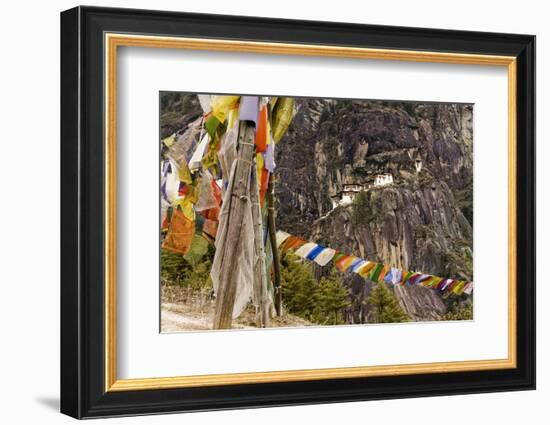 Prayer Flags Along Trail to Takshang Monastery (Tiger's Nest), Bhutan-Howie Garber-Framed Photographic Print