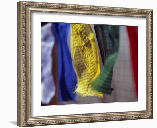 Prayer Flags Alongside the Everest Base Camp Trail-Mark Hannaford-Framed Photographic Print