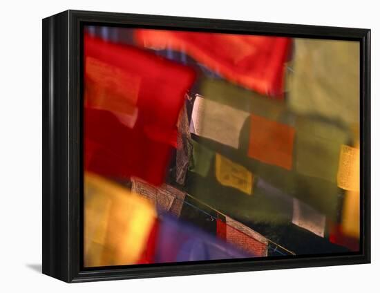 Prayer Flags Festoon the Stupa at Boudinath, a Centre of Tibetan Buddhism, Kathmandu, Nepal-Paul Harris-Framed Premier Image Canvas