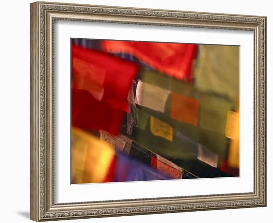 Prayer Flags Festoon the Stupa at Boudinath, a Centre of Tibetan Buddhism, Kathmandu, Nepal-Paul Harris-Framed Photographic Print