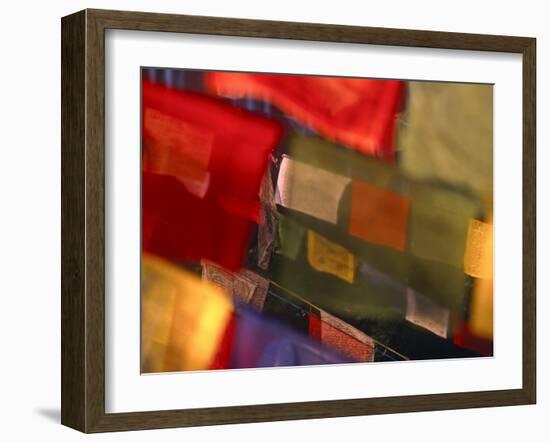 Prayer Flags Festoon the Stupa at Boudinath, a Centre of Tibetan Buddhism, Kathmandu, Nepal-Paul Harris-Framed Photographic Print