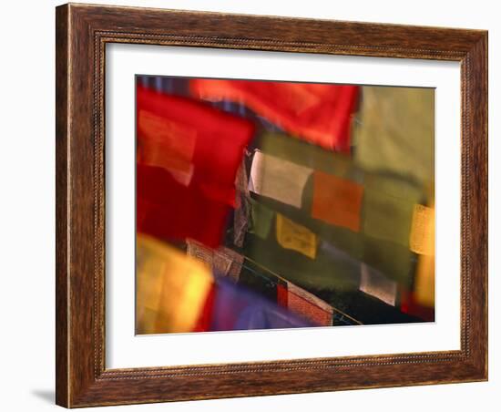 Prayer Flags Festoon the Stupa at Boudinath, a Centre of Tibetan Buddhism, Kathmandu, Nepal-Paul Harris-Framed Photographic Print