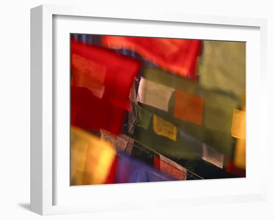 Prayer Flags Festoon the Stupa at Boudinath, a Centre of Tibetan Buddhism, Kathmandu, Nepal-Paul Harris-Framed Photographic Print