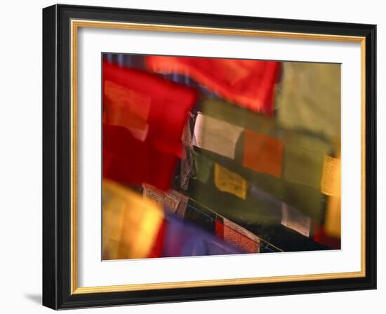 Prayer Flags Festoon the Stupa at Boudinath, a Centre of Tibetan Buddhism, Kathmandu, Nepal-Paul Harris-Framed Photographic Print