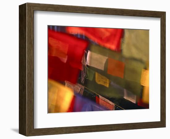 Prayer Flags Festoon the Stupa at Boudinath, a Centre of Tibetan Buddhism, Kathmandu, Nepal-Paul Harris-Framed Photographic Print