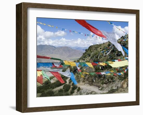 Prayer Flags, Ganden Monastery, Near Lhasa, Tibet, China-Ethel Davies-Framed Photographic Print