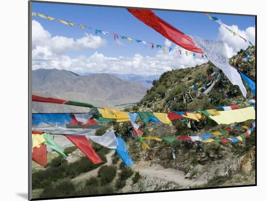 Prayer Flags, Ganden Monastery, Near Lhasa, Tibet, China-Ethel Davies-Mounted Photographic Print