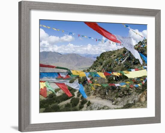 Prayer Flags, Ganden Monastery, Near Lhasa, Tibet, China-Ethel Davies-Framed Photographic Print