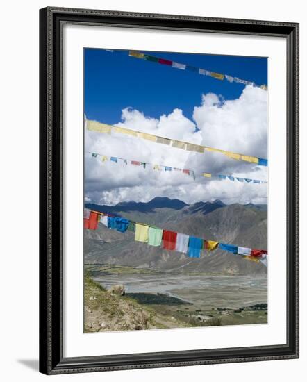 Prayer Flags, Ganden Monastery, Near Lhasa, Tibet, China-Ethel Davies-Framed Photographic Print