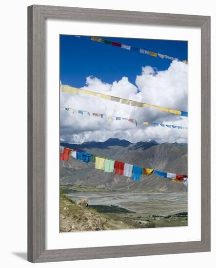 Prayer Flags, Ganden Monastery, Near Lhasa, Tibet, China-Ethel Davies-Framed Photographic Print