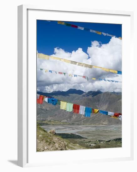 Prayer Flags, Ganden Monastery, Near Lhasa, Tibet, China-Ethel Davies-Framed Photographic Print