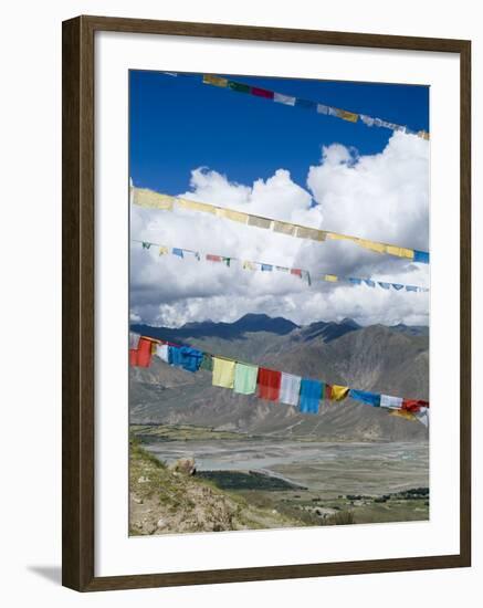 Prayer Flags, Ganden Monastery, Near Lhasa, Tibet, China-Ethel Davies-Framed Photographic Print