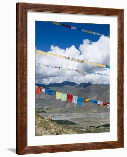 Prayer Flags, Ganden Monastery, Near Lhasa, Tibet, China-Ethel Davies-Framed Photographic Print