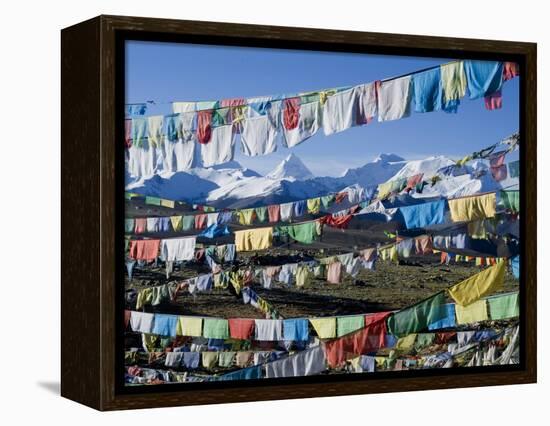 Prayer Flags, Himalayas, Tibet, China-Ethel Davies-Framed Premier Image Canvas