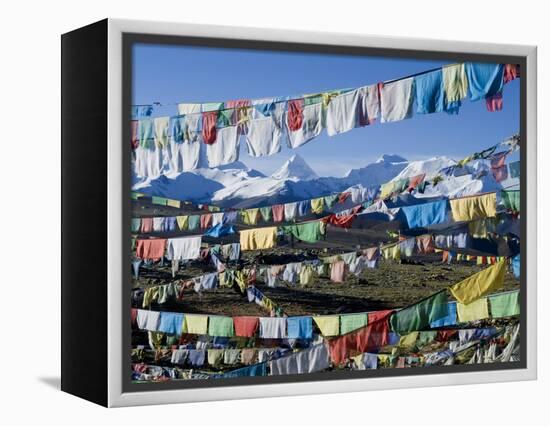 Prayer Flags, Himalayas, Tibet, China-Ethel Davies-Framed Premier Image Canvas