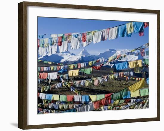 Prayer Flags, Himalayas, Tibet, China-Ethel Davies-Framed Photographic Print