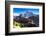 Prayer flags in Himalayas, Nepal with Ama Dablam mountain from high elevation with snow and lake-David Chang-Framed Photographic Print