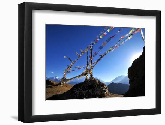 Prayer flags, Mustang, Nepal, Himalayas, Asia-null-Framed Photographic Print