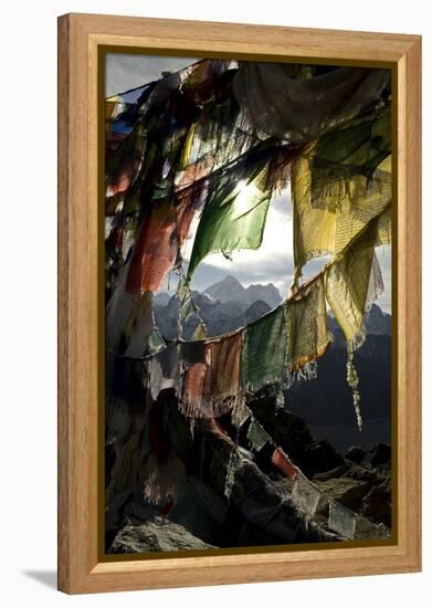 Prayer Flags on Summit of Gokyo Ri, Everest Region, Mt Everest, Nepal-David Noyes-Framed Premier Image Canvas