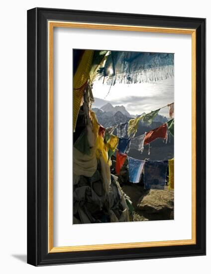 Prayer Flags on Summit of Gokyo Ri, Everest Region, Mt Everest, Nepal-David Noyes-Framed Photographic Print