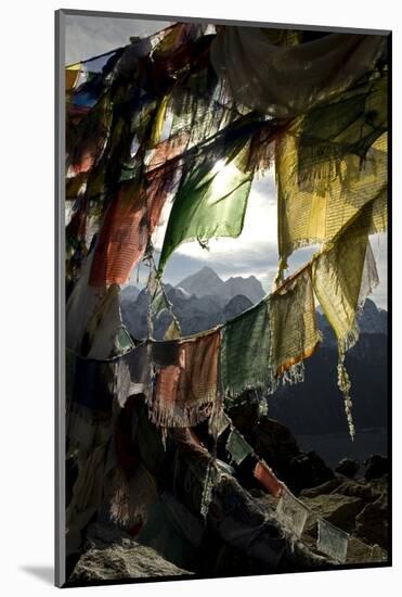 Prayer Flags on Summit of Gokyo Ri, Everest Region, Mt Everest, Nepal-David Noyes-Mounted Photographic Print