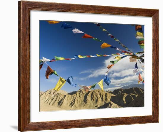 Prayer Flags on the Peak of Victory, Leh, Ladakh, Indian Himalayas, India, Asia-Jochen Schlenker-Framed Photographic Print