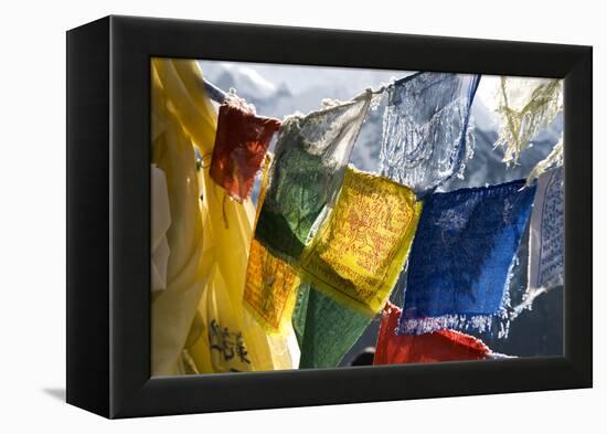 Prayer Flags on the Summit of Gokyo Ri, Gokyo, Nepal-David Noyes-Framed Premier Image Canvas