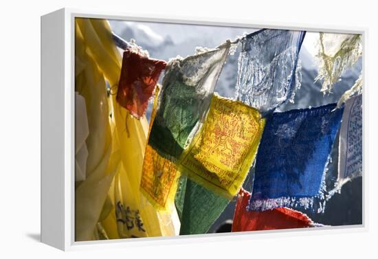 Prayer Flags on the Summit of Gokyo Ri, Gokyo, Nepal-David Noyes-Framed Premier Image Canvas