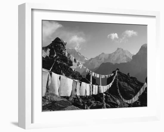 Prayer Flags, View From Gokyo Ri, 5483M, Gokyo, Sagarmatha National Park, Himalayas-Christian Kober-Framed Photographic Print