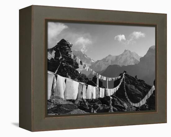 Prayer Flags, View From Gokyo Ri, 5483M, Gokyo, Sagarmatha National Park, Himalayas-Christian Kober-Framed Premier Image Canvas