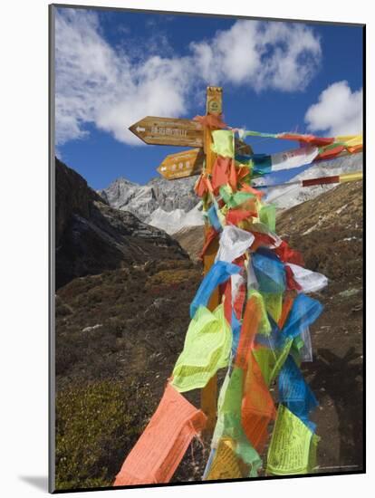 Prayer Flags, Yading Nature Reserve, Sichuan Province, China, Asia-Jochen Schlenker-Mounted Photographic Print